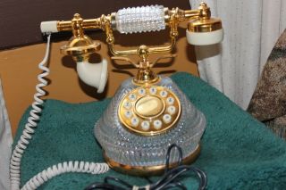 Shannon Crystals Designs Of Ireland Gold & Glass Crystal Push Button Phone Work