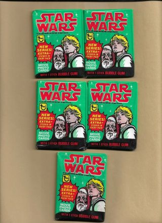 (5) 1977 Topps Star Wars Fourth Series Wax Packs
