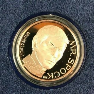 1991 Star Trek 25th Anniversary Mr.  Spock 1 Oz.  999 Silver Coin (cs 487)