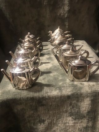 Teapot Silverplate Napkin Rings Godinger Silver Art Co.  1994 Teapots Set Of 10