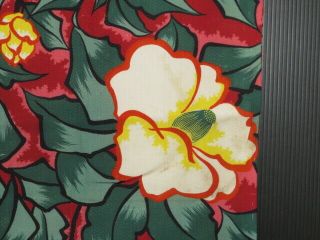 0623S08z560 Antique Japanese Kimono Silk Long HAORI Dark red Camellia 4