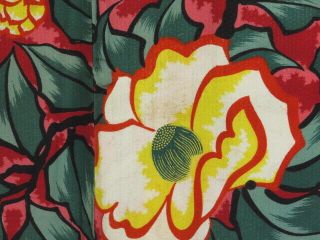 0623S08z560 Antique Japanese Kimono Silk Long HAORI Dark red Camellia 5