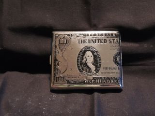 $100 Dollar Bill Cigarette Metal Case