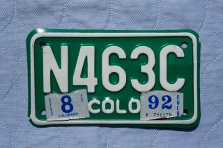 1992 Colorado Motorcycle License Plate -