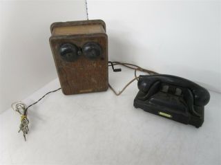 Antique Vintage Telephone & Ringer Box,  Kellogg Switchboard Supply Co,  Chicago