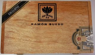 Solid Wood Empty Cigar Box - Ramon Bueso Exclusivo -