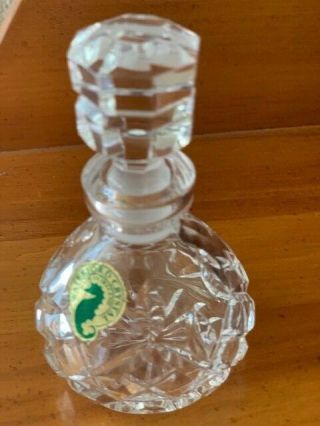 Vintage Waterford Crystal Perfume Bottle Made In Ireland Signed.  Seahorse Mark