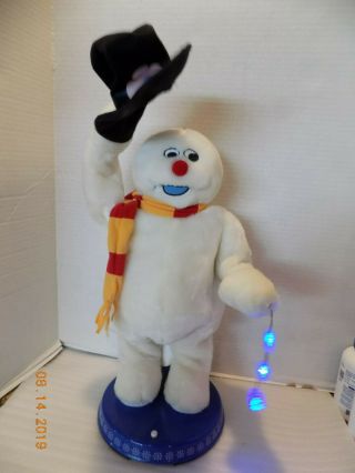 2004 Gemmy Spinning Snowflake Frosty The Snowman Animated Sings/dances/lights Up