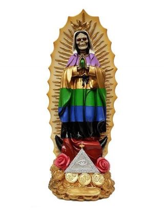 12.  5 " Santa Muerte Statue Holy Death Grim Reaper Skull 7 Colors Siete Potencias