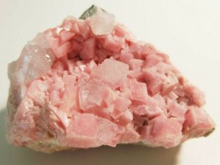 2 - In - 1 Rhodochrosite Cluster W/quartz,  Manuelita Mine,  Peru,  5.  7x4.  0x4.  0 Cm