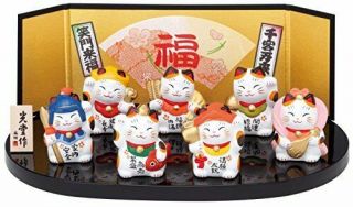 Yakushigama Maneki - Neko Lucky Cat 7587 Seven Deities Of Good Fortune 1a0532