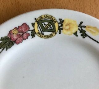 1920 LOS ANGELES STEAMSHIP CO CHINA BREAD PLATE NEWPORT POTTERY ENGLAND 3