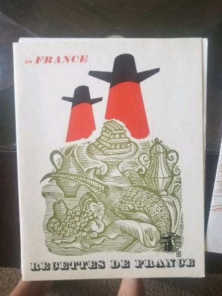 Ss France Recipes Menu Cover Ss Norway 1970s