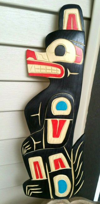 Northwest Coast Native Art Baker Wolf Carving Plaque