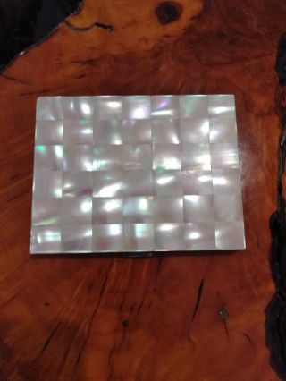 Marhill Brand Mother Of Pearl Cigarette Case In Very Good To Cond.