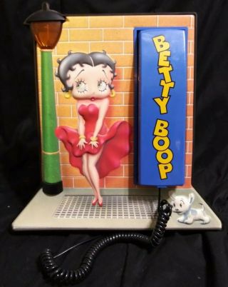 Vintage Wall Mounted Betty Boop Touch Tone Phone Lights Up Great Complete