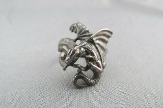 Vintage Shube Sterling 3d Flying Winged Dragon Ring