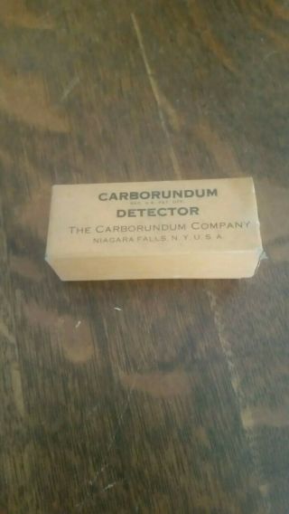 Vintage Carborundum Detector Crystal Radio Nos Mib