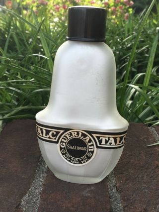 Vintage Bottle Of Guerlain " Shalimar " 4 Oz.  Perfumed Talc Powder