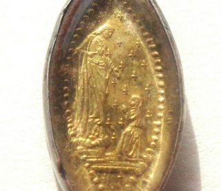 The Sacred Heart Of Jesus & Saint Margaret Alacoque Rare Antique Medal Pendant