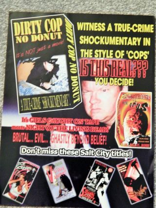 Dirty Cop No Donut / Zombie Vs Mardi Gras (video Dealer Brochure 1990s) Rare One