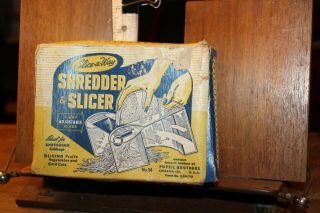 Vintage Mid Century Slice - A - Way Shredder Slicer Blue White Swirl Plastic