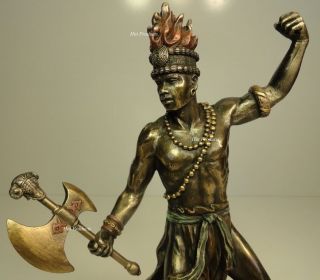 Orisha Chango Shang God Of Fire Yoruba African Statue Sculpture Bronze Finish
