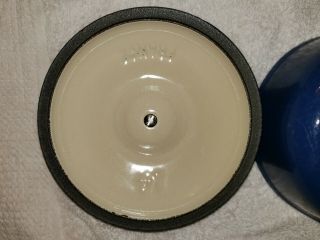 Vintage Le Creuset No.  14 Blue Saucepan Pot with Lid Enamel Cast Iron France 3