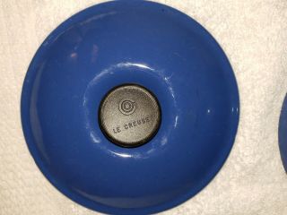 Vintage Le Creuset No.  14 Blue Saucepan Pot with Lid Enamel Cast Iron France 6