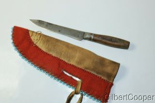 Crow Indian Beaded Knife Sheath W/clyde Ohio Trade Knife