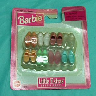 Barbie Doll Little Dressy Shoes Mattel Vintage 1997 8 Pairs Package