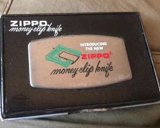 Rare Salesman Sample Zippo Lighter Mib Pocket Knife Money Clip Zippo Advertising