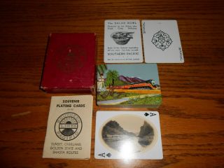 Scenic Deck Southern Pacific Lines 1940s Railroad Playing Cards Box & Booklet