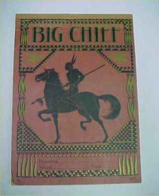 Vintage Big Chief Tablet Brave On Horse 1950s Era ?? Lined Paper