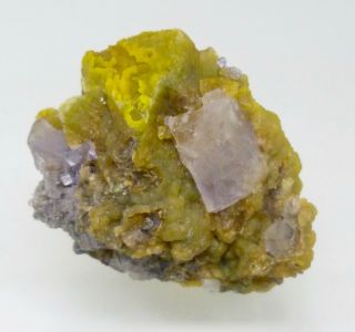 Rare Cadmium Smithsonite & Fluorite Crystals - Sheshodonnell Mine,  Ireland (lc)