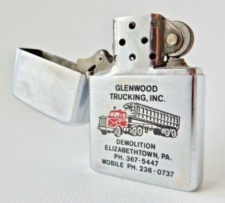 Vintage Rare Zippo Truck Advertising Lighter 1979 Glenwood Trucking