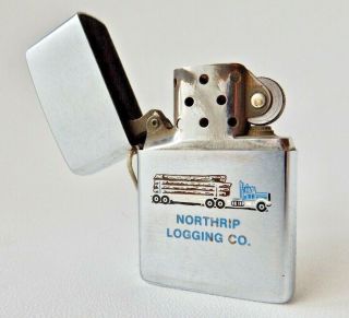Rare Loss - Proof Vintage Zippo Truck Lighter 1980,  Northrip Logging Co