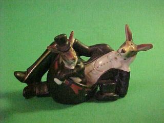 Rare Vintage Salt & Pepper Shakers Kangaroo And Joey In Top Hats And Tuxedos