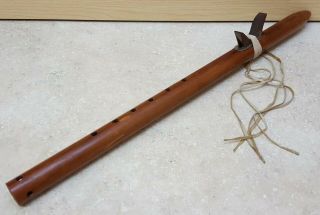 Signed Hand Crafted 6 Hole Toubat Red Cedar Wood Native American Indian Flute