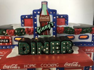 Vintage Fiber Optic Coca - Cola Christmas Village Ginny’s Diner Minor Paint Loss 4