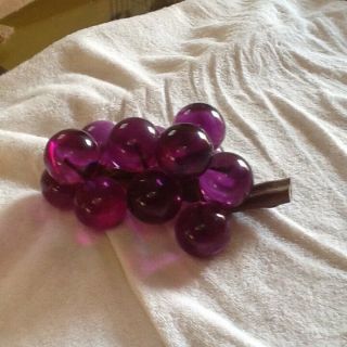 Vintage Mid Century Modern Lucite Purple Grape Cluster