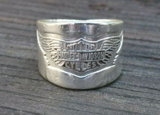 Vtg Harley Davidson Motorcycles Sterling Silver 925 Men 