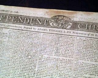 PRESIDENT THOMAS JEFFERSON Act of Congress Signed re.  Embargo 1809 Old Newspaper 3