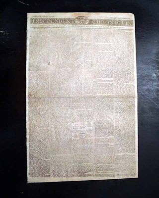 PRESIDENT THOMAS JEFFERSON Act of Congress Signed re.  Embargo 1809 Old Newspaper 4