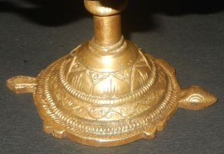 Tibetan Brass Turtle base Lotus Incense Burner Candle Stand Oil lamp 6 