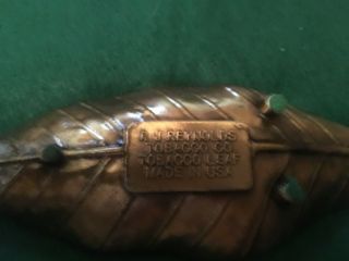 Vintage RJ Reynolds Tobacco Co.  Brass Leaf Ashtray or Change Holder 1982? 2