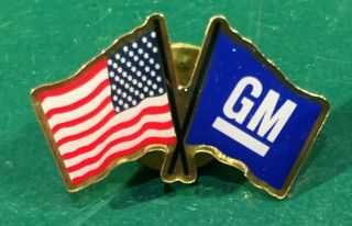 Usa And Gm (general Motors) Friendship Flag Lapel Pin