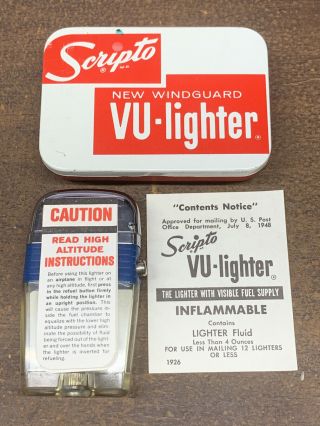 Vintage Scripto Vu - Lighter - Dennison Copier - W/ Box,  Almost Nos