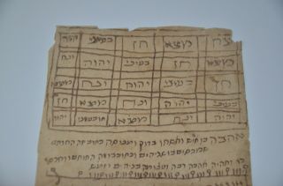 18th CENTURY Amulet Manuscript judaica rare hebrew kabala קמיע עתיק כתב יד N R 7