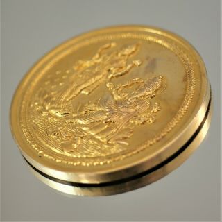 Ganesh & Lakshmi Diwali Puja Festival 10k Gold Plated Good Fortune Coin A - 976
